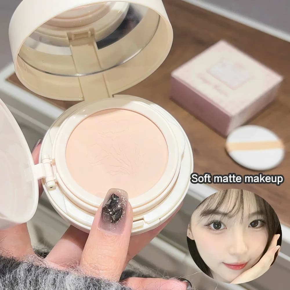 Double layer 2 powder cushion in 1, transparent, natural, durable, brightening, Gege Bear, makeup concealer, loose powder cushion cream