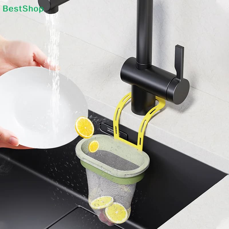〔R〕Cestello filtro per lavello da cucina con gancio regolabile, raccoglitore di rifiuti alimentari in rete usa e getta per il filtraggio dei rifiuti del lavello
