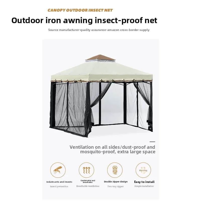 Outdoor Sunshade Canopies, Mosquito Screen Curtains, Courtyard Pavilion Mesh Envelope Tent, Mosquito-repellent Nets, Mosquito