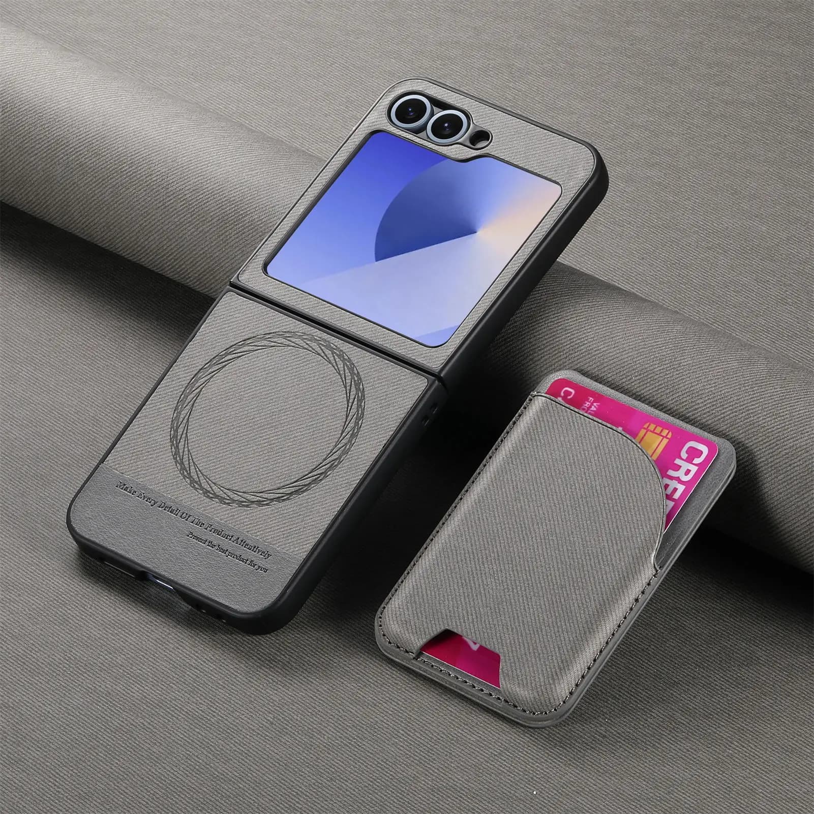 Detachable magnetic wallet 2 in 1 with card holder for Samsung Galaxy Z Flip 7 FE 6 5 4 3 Flip7 Flip6 Leather cover