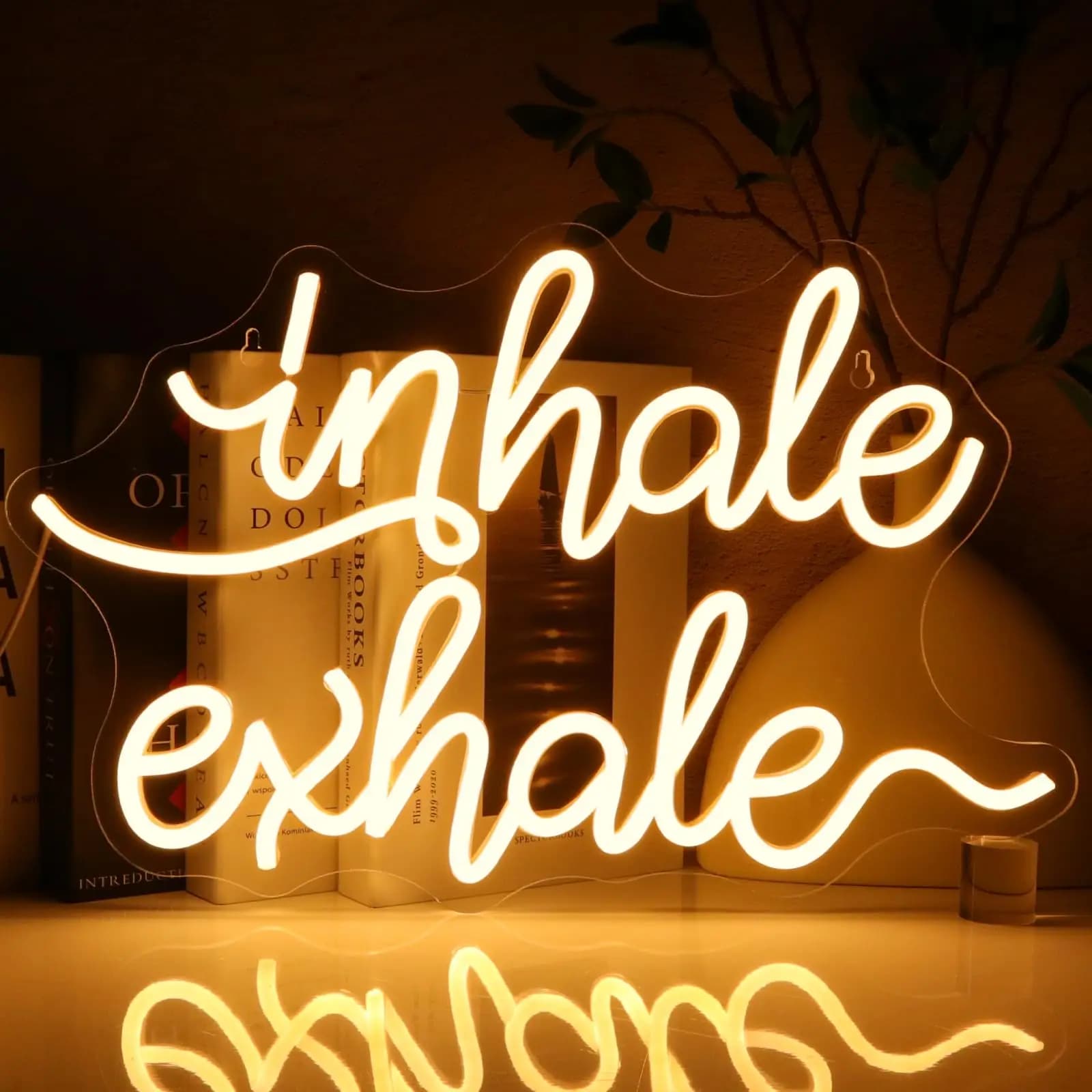 Inspira Esagire Insegna al neon per la decorazione della parete per lo studio di meditazione yoga Camera da letto Casa Soggiorno Festa Cafe Business Pub Wall Art