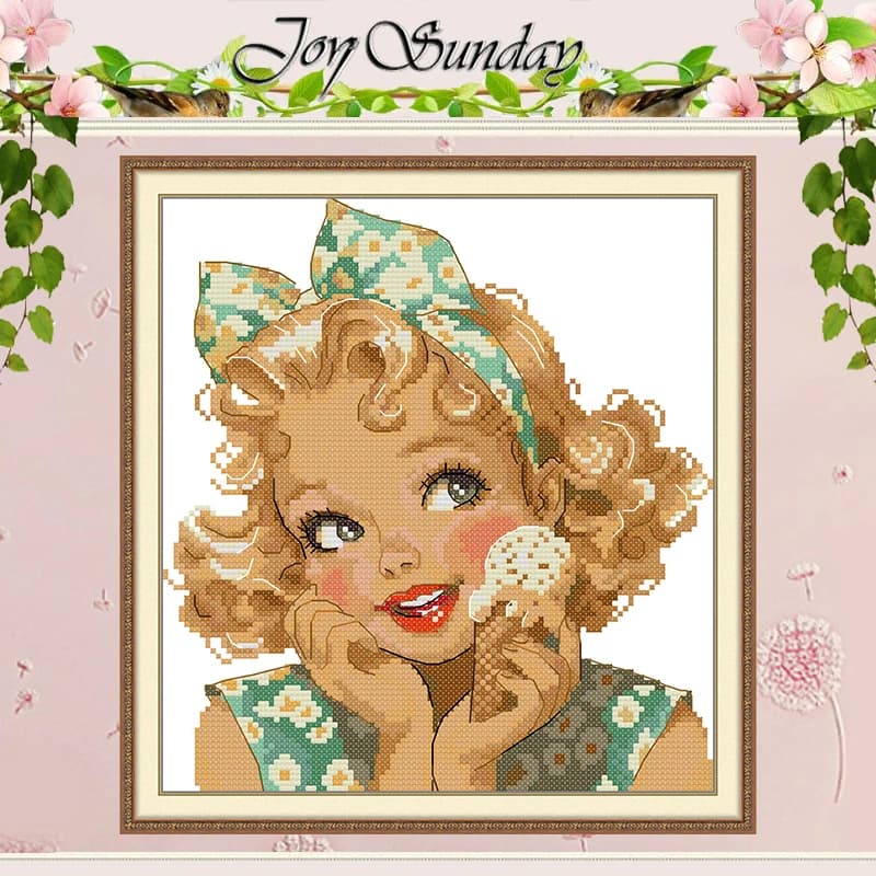 A Cheeky Fashionista Patterns Counted Cross Stitch Set DIY 11CT 14CT 16CT HD Stamped DMC Cross-stitch Kit Embroidery Needlework