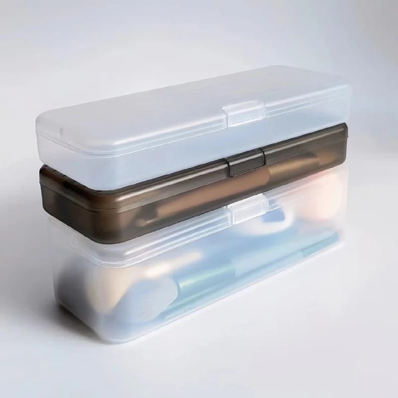 Plastic Transparent Container for Cosmetics, Brush Door Makeup, Chancellor Organizer, Student Container