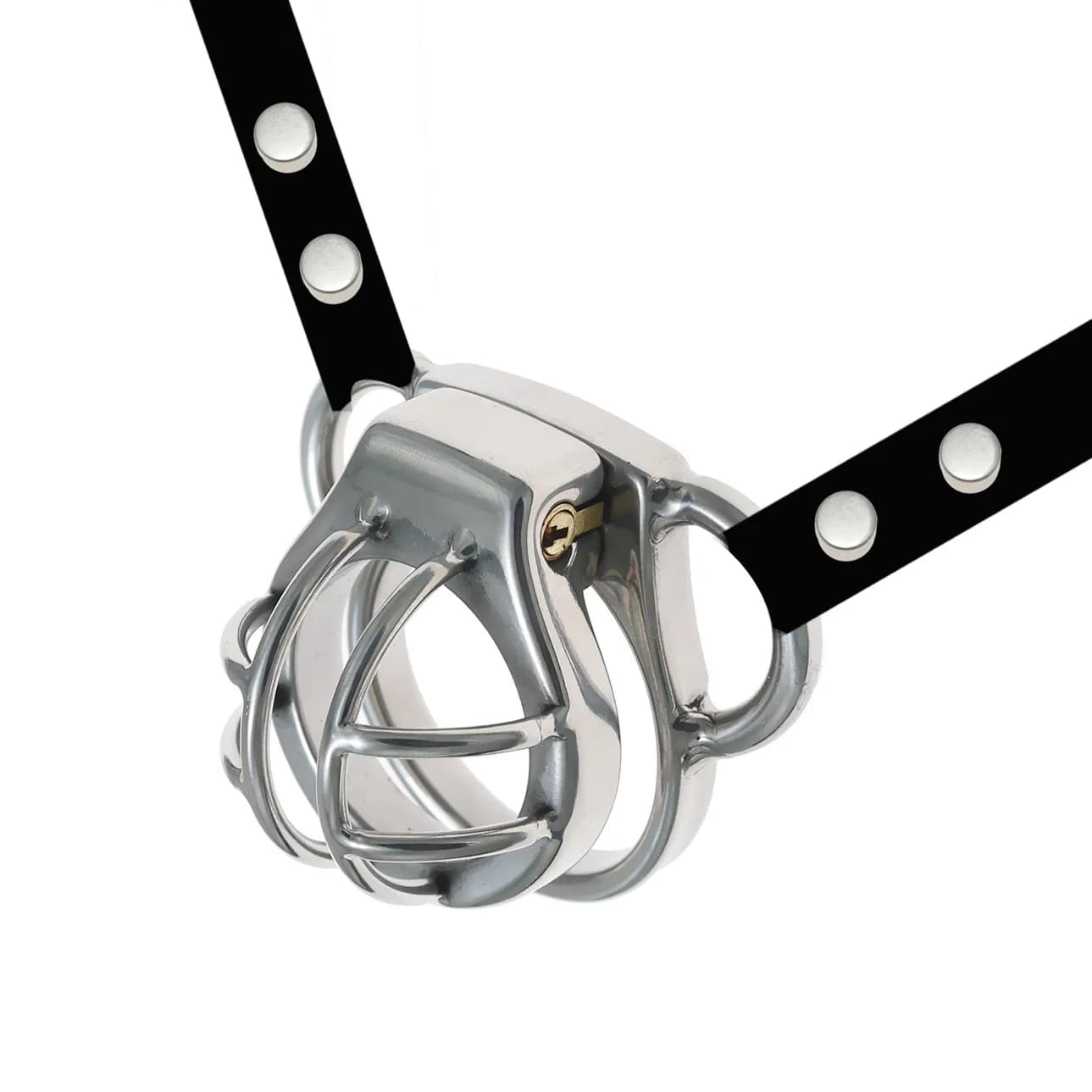 Belt wearing chastity lock, stainless steel hollow penis cage, male sexual toy, adult sexual tool, male adult sexual toy