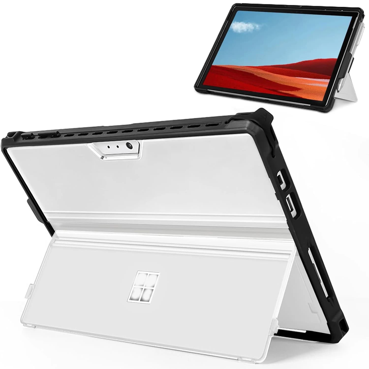 Custodia robusta all-in-one con portapenne e protezione con cavalletto per Microsoft Surface Pro 7 Plus/Pro7/Pro 6/Pro 5/Pro 4