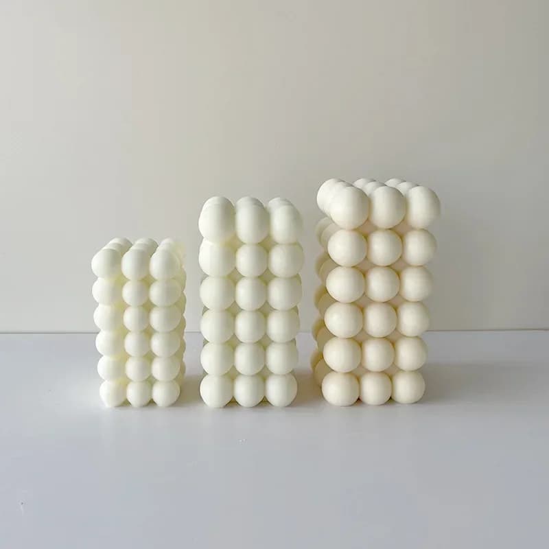 Stampo per candele in silicone con cubo a bolle a 6 strati Stampo per gesso per aromaterapia Stampo in resina fatto a mano