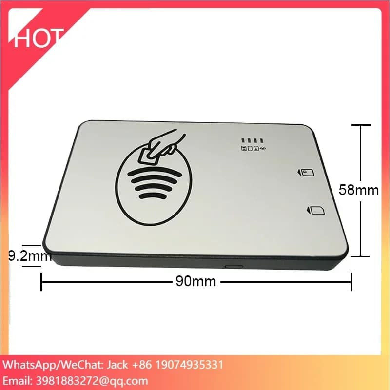 Lettore/scrittore di smart card Bluetooth con doppia interfaccia IC NFC RFID CPU a 13,5 MHz