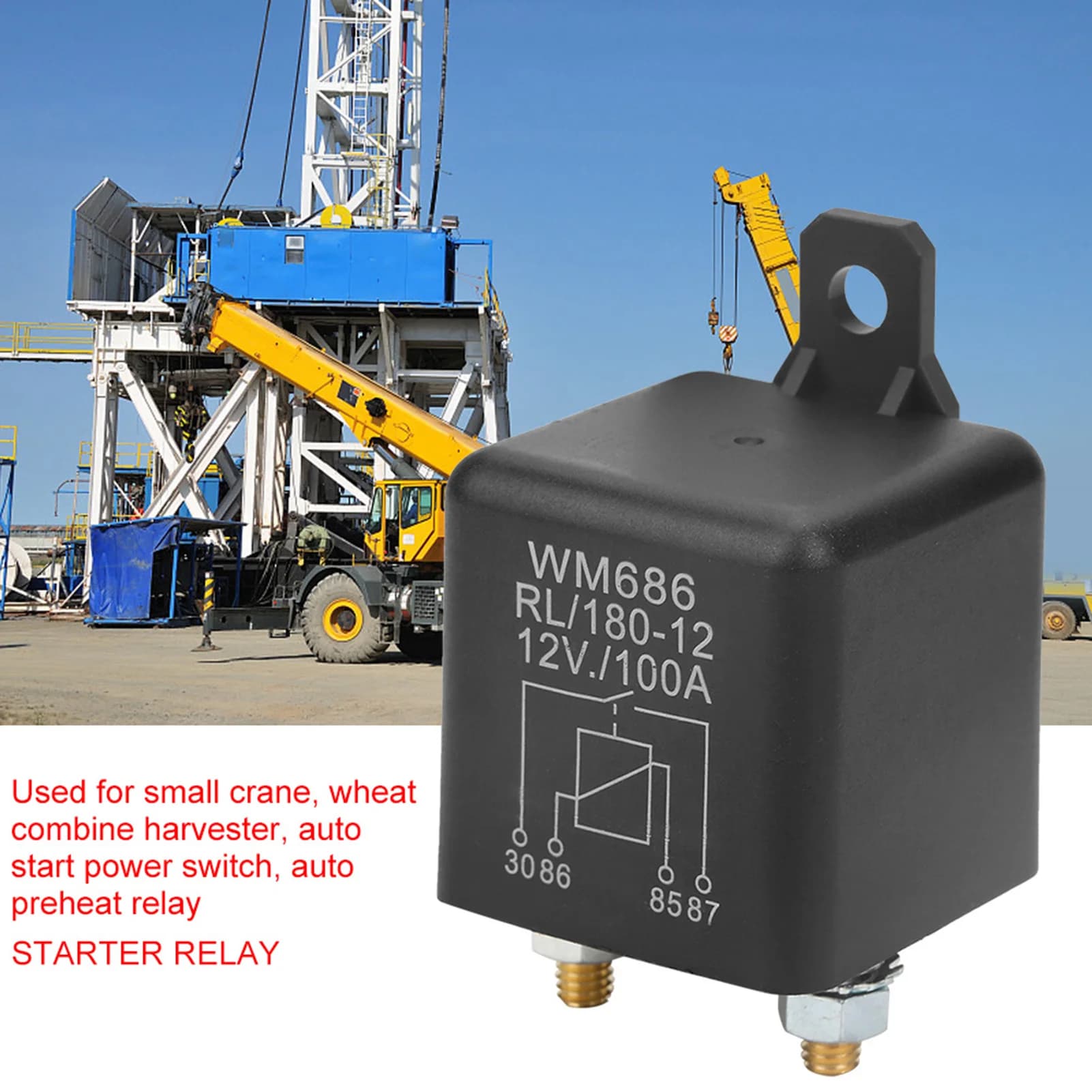 WM686 100A relè di avviamento per auto per impieghi gravosi aperto normale per batteria di controllo ON/OFF RL/180 DC 12V relè per auto relè di controllo della batteria dell'auto