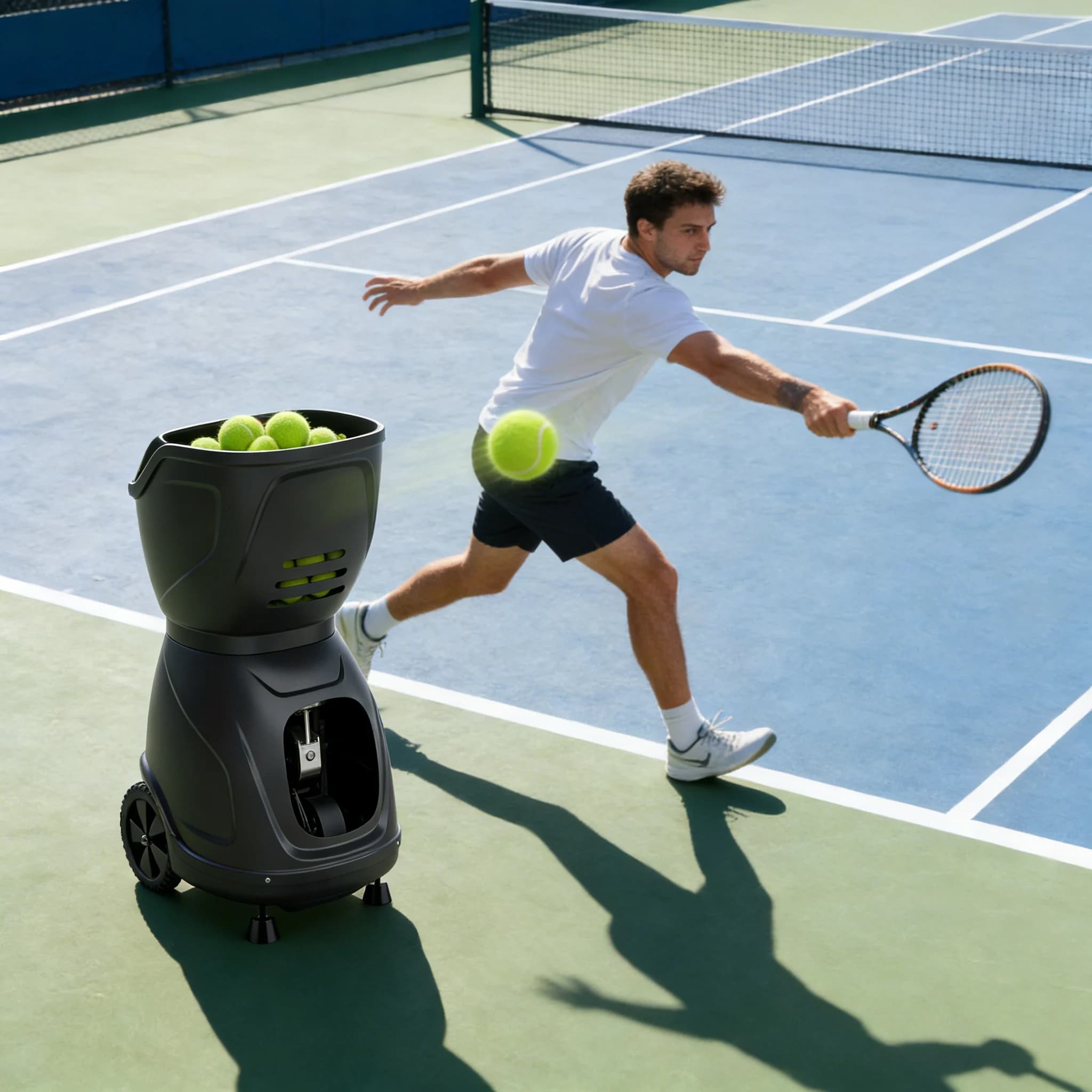 Tennis Ball Machine Tennis Serve Machine Ultra Light for Indoor Outdoor Tennis Training and Practice