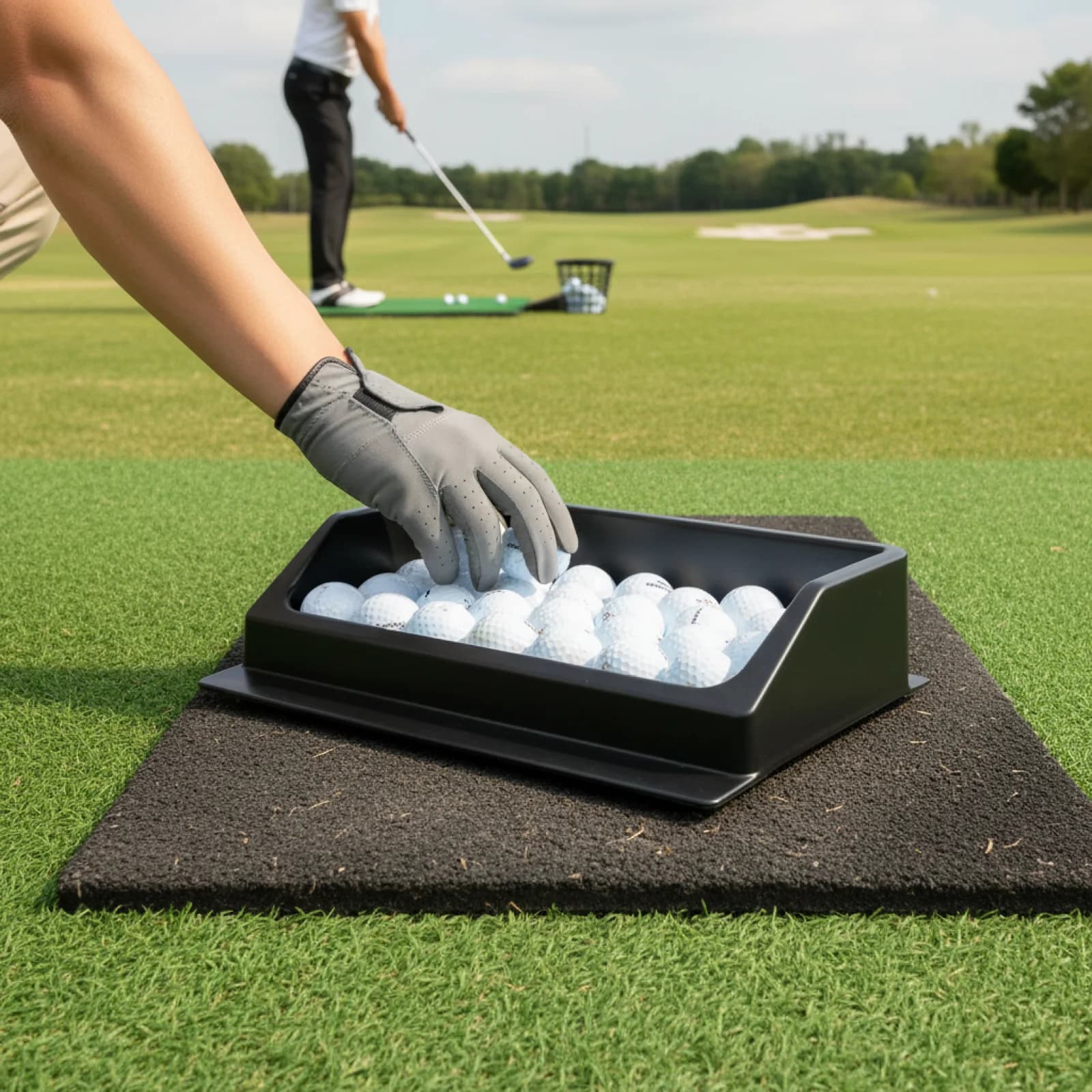 Contenitore Porta Palline da Golf Robusto e Stabile per Casa, Attività all'Aperto, Appassionati e Chipping Indoor