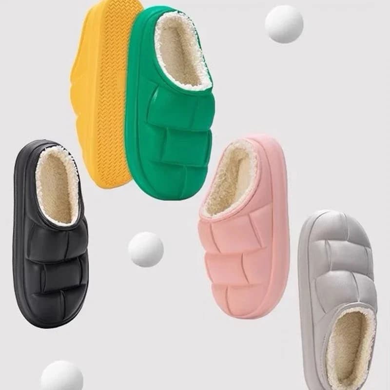 Scarpe da interno in cotone antiscivolo calde e impermeabili Scarpe con tacco Borsa 2025 Nuove pantofole in cotone da uomo autunno e inverno