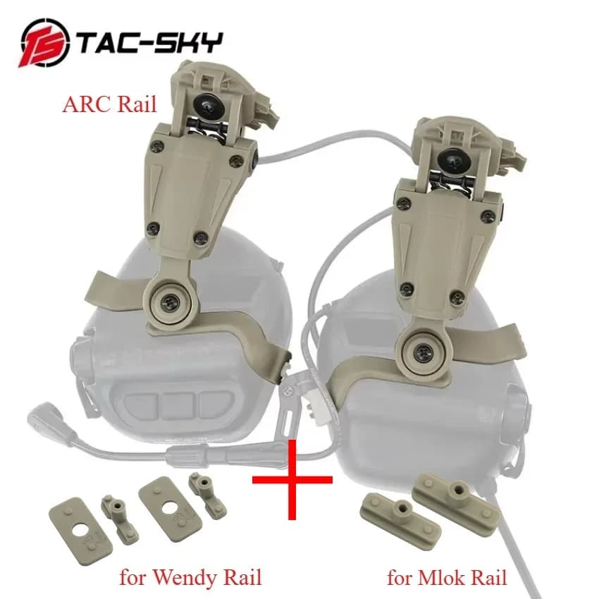 Supporto per cuffie tattiche TS TAC-SKY per guide ARC/Wendy/MLOK compatibile con le cuffie EARMOR M32/M32H versione civile