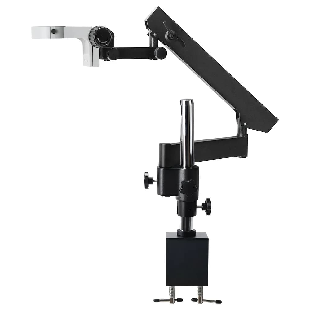 Adjus Braccio articolato Pilastro Morsetto Staffa Supporto a sbalzo Supporto 76MM Testa per microscopio stereo binoculare trinoculare