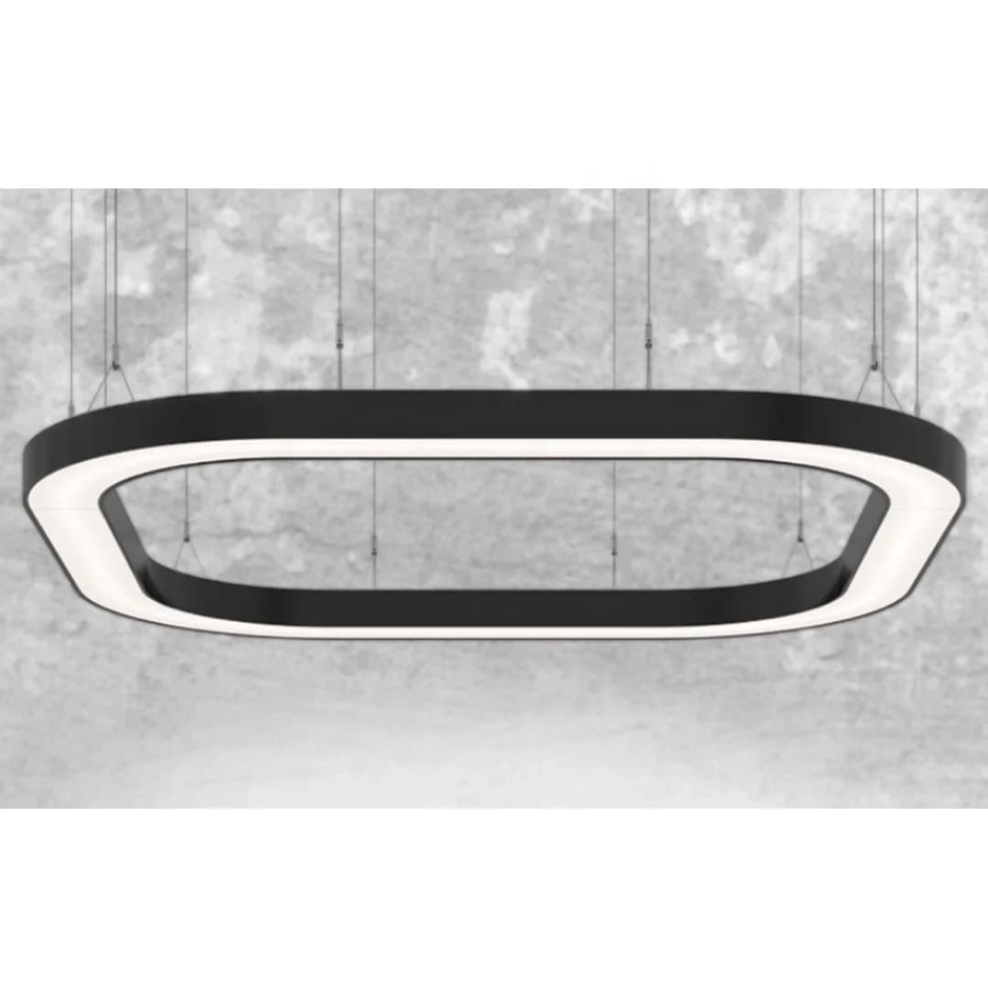 Modern Light Emitting Diode Living Room Hotel Rectangle Chandelier New Design Ring Round