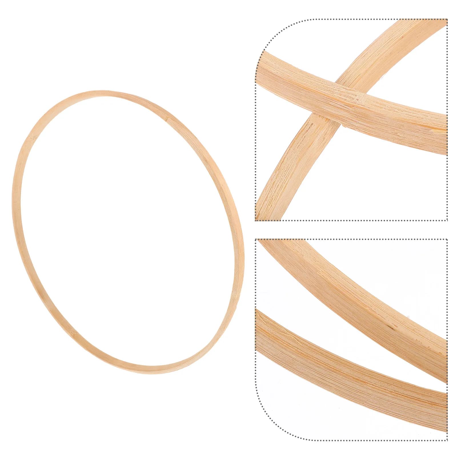 5Pcs 26Cm Bamboo Dreamcatcher Rings Portable DIY Craft Rings for Mandala Making Curtain Ringer Fabric Ribbon Lace