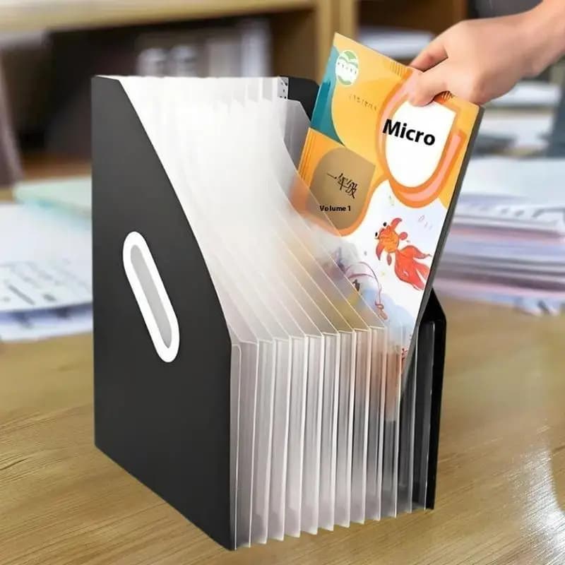 1 piega-oggetti verticale portatile espandibile, borsa multi-strato per studenti, organizer per documenti e archivio da ufficio disponibile