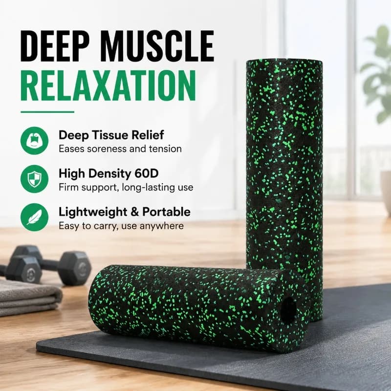 Rullo in Schiuma EPP Rigido e Liscio per Massaggio Muscolare, Yoga e Sollievo dal Dolore di Gambe e Schiena
