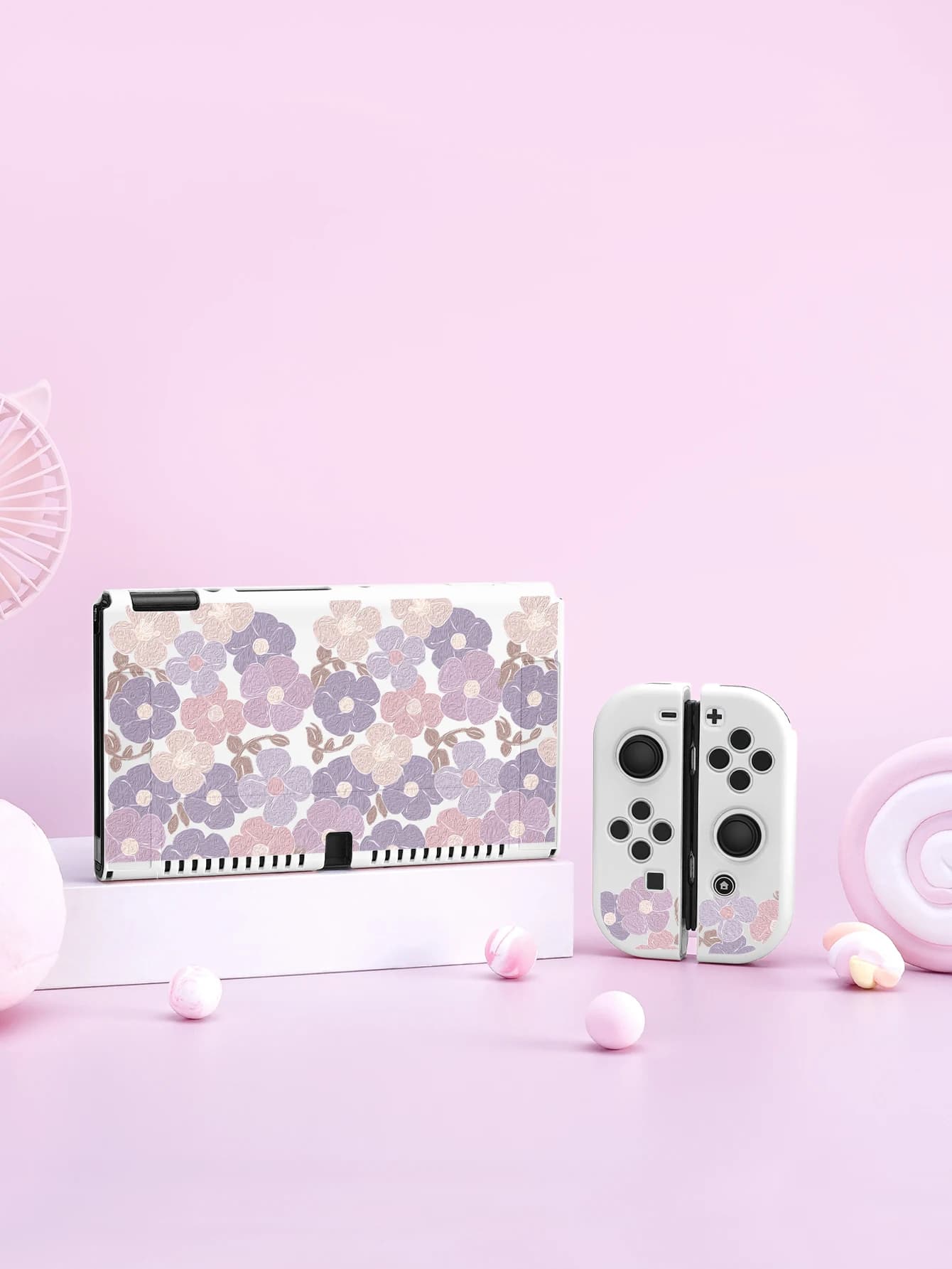 Custodia con fiori per Nintendo Switch OLED, accessori di gioco NS, guscio separabile portatile per NS Joycon, copertura Switch Oled