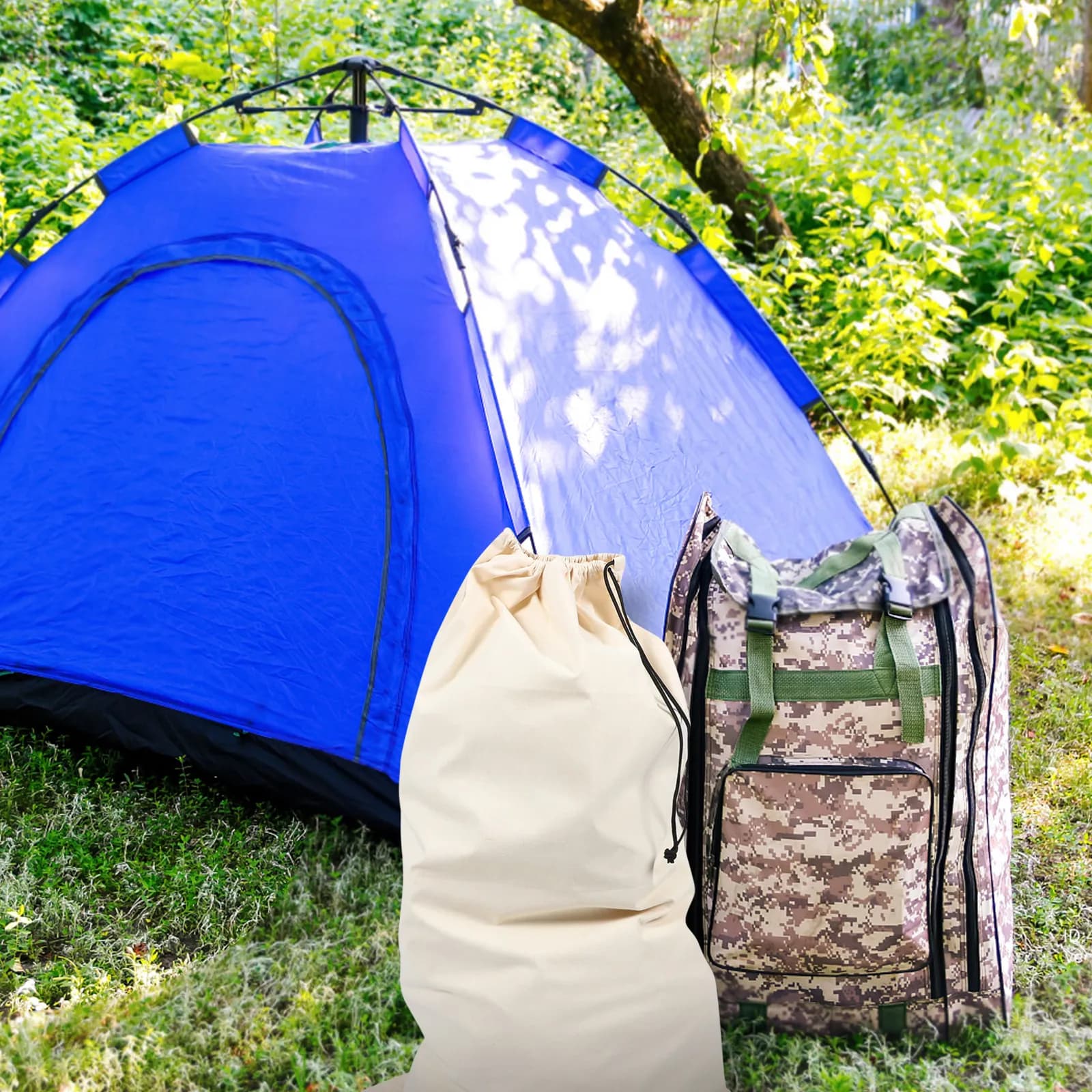 Canvas Large Hunting Drawstring Bag Outdoor Storage Pouch Clothes Organizer Camping Laundry Storage Travel Multipurpose Bag