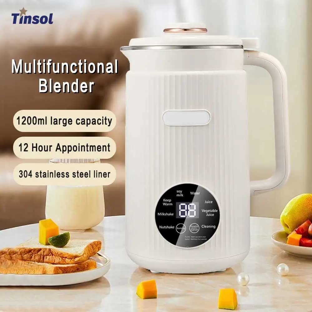 Macchina per il latte di soia multifunzionale Frullatore per alimenti per bambini Macchina per pasta di riso Frullatore intelligente e bollitore elettrico Interruttore a parete 220 Volt