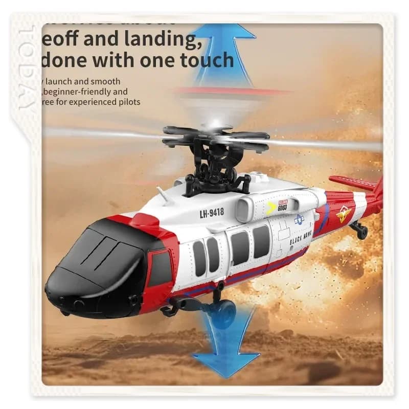 Elicottero RC K200 Brushless a 6 Canali Senza Alettoni Black Bee per Acrobazie con Posizionamento Ottico, Modello Hobby Militare