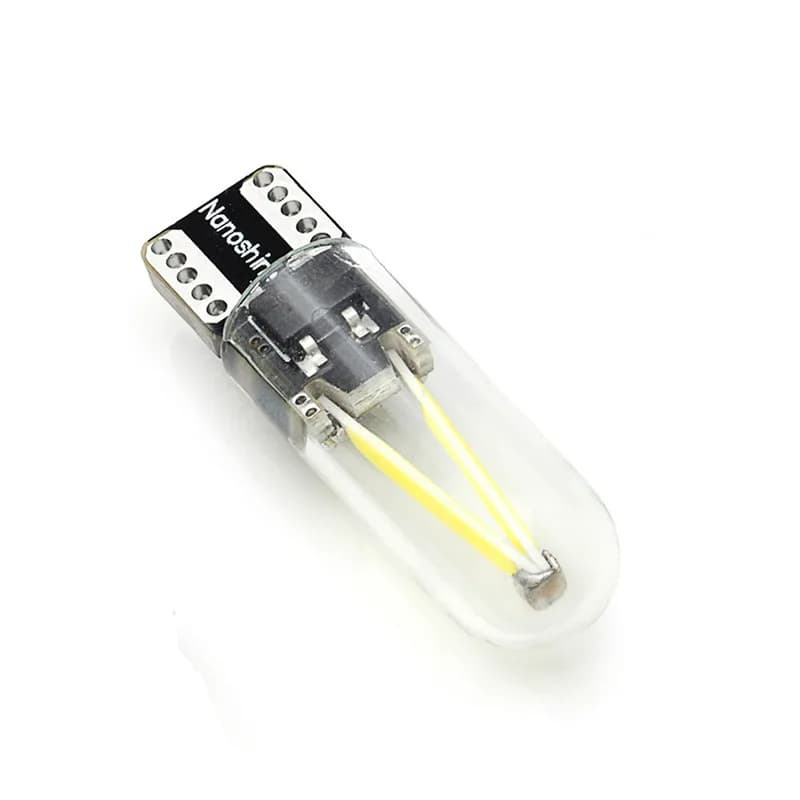 1x W5W Led T10 Cob Glass Car Light Led filamento Auto automobili lettura cupola cuneo targa lampadina lampada DRL Car Styling 12v