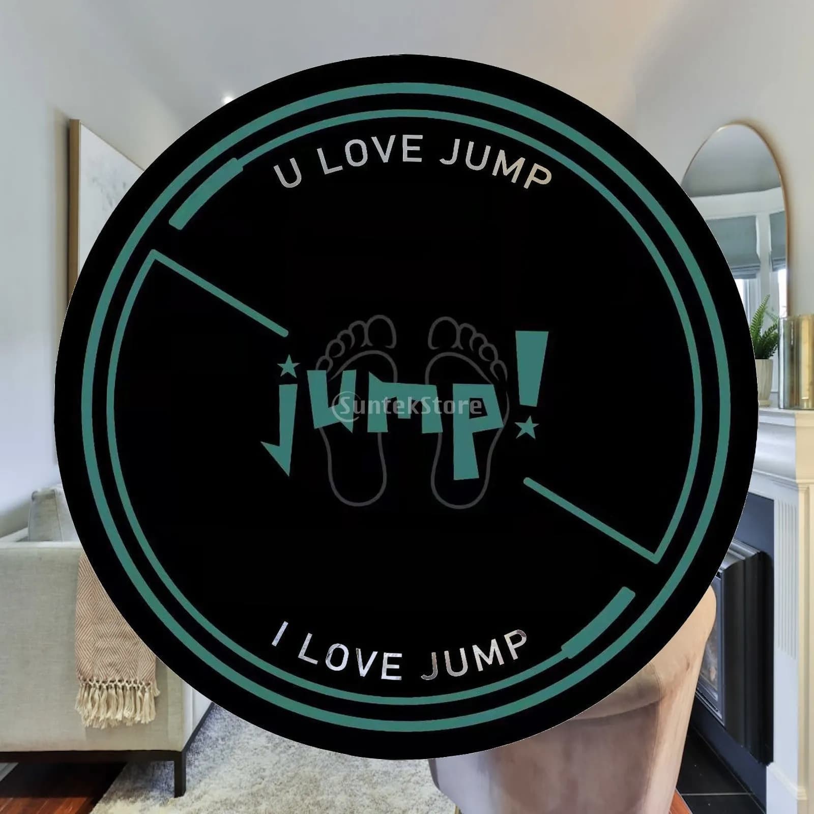 Circular Jump Rope Mat PU Silicone Non Slip Workout Pad Anti Skid Soundproof Cushion for Indoor Outdoor Yoga
