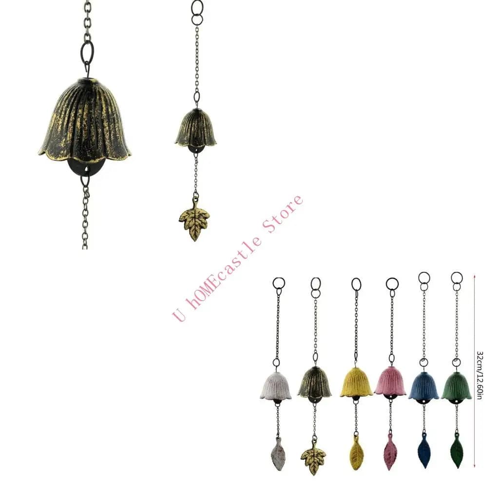 63HF Delicate Japanese Iron Wind Chimes Yard Wind Bells Garden Decor Hang Pendants