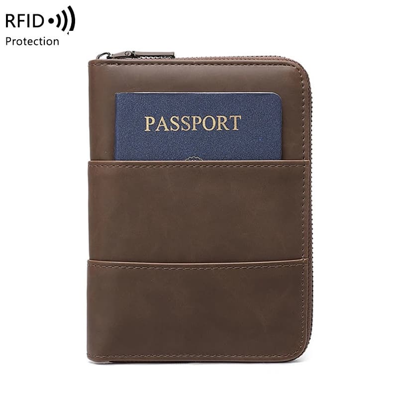 RFID Retro Passport Bag for Men & Women - Multifunctional PU Passport Holder, Family Travel Accessory
