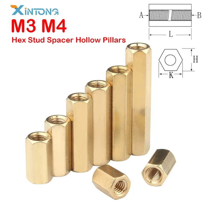 M3 M4 distanziatore esagonale doppio passaggio ottone maschio femmina bordo pilastro filettatura esagonale PCB scheda madre distanziatore dado colonna cava