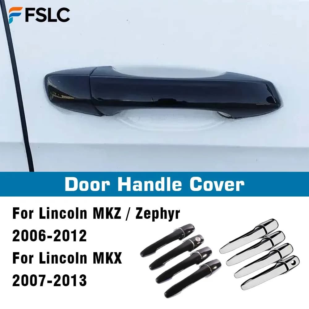 Maniglia della porta per Lincoln MKX 2007-2013 Lincoln MKZ Zephyr 2006-2012 Nero Cromato Accessori Adesivo Car Styling