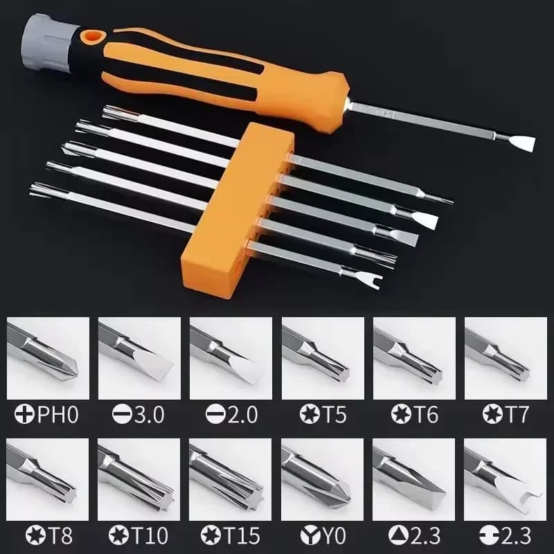 Set di cacciaviti 12 in 1 con punte magnetiche a croce e piatte, strumento multifunzionale di precisione per manutenzione domestica