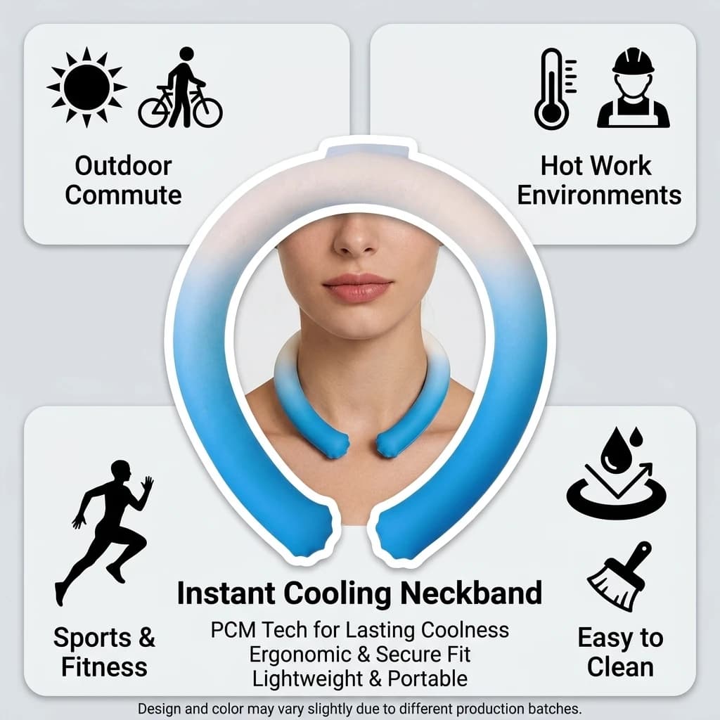 Summer Pcm Cooling Neck Ring Reusable Quick Cooling Neck Ring For Camping Hiking Cycling Running Sports Prevent Heatstroke Tools