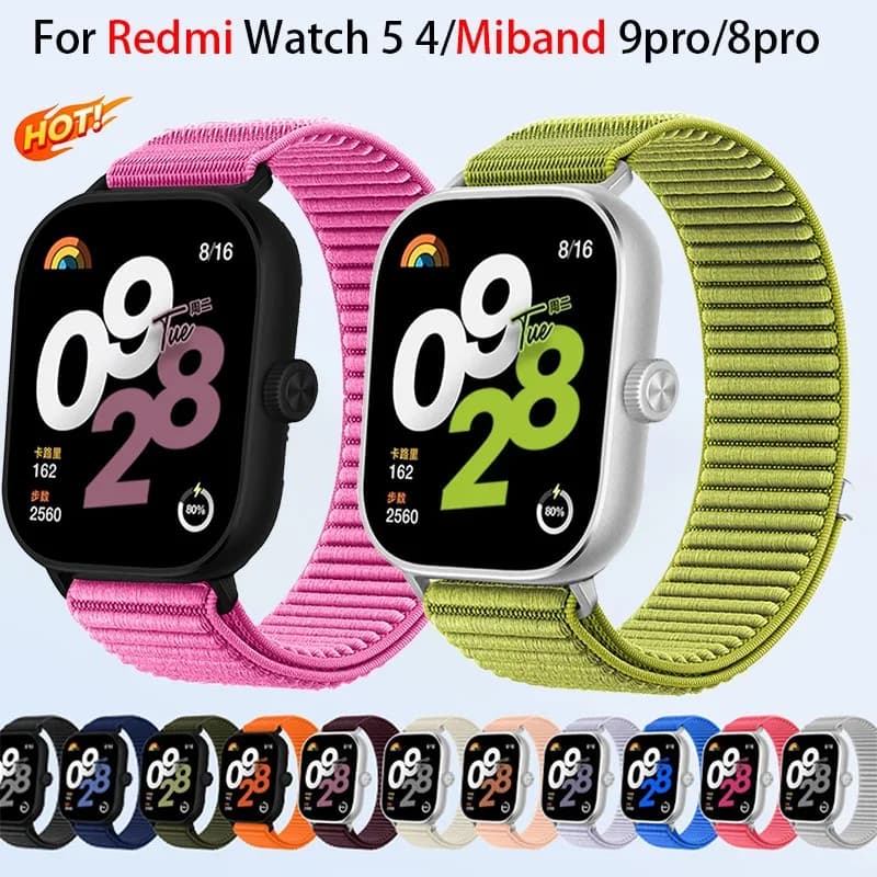 Cinturino in nylon per Redmi Watch 5 4 Bracciale traspirante per Xiaomi Mi Band 9 Pro/8 Pro Smart Watch Accessori