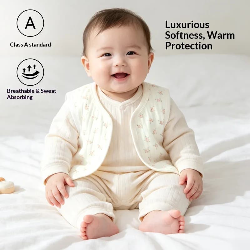 Baby A-Class Warm Vest, Thick Padded Sleeveless Jacket, Tummy-Protection Outer Layer for Boys & Girls, Fall/Winter