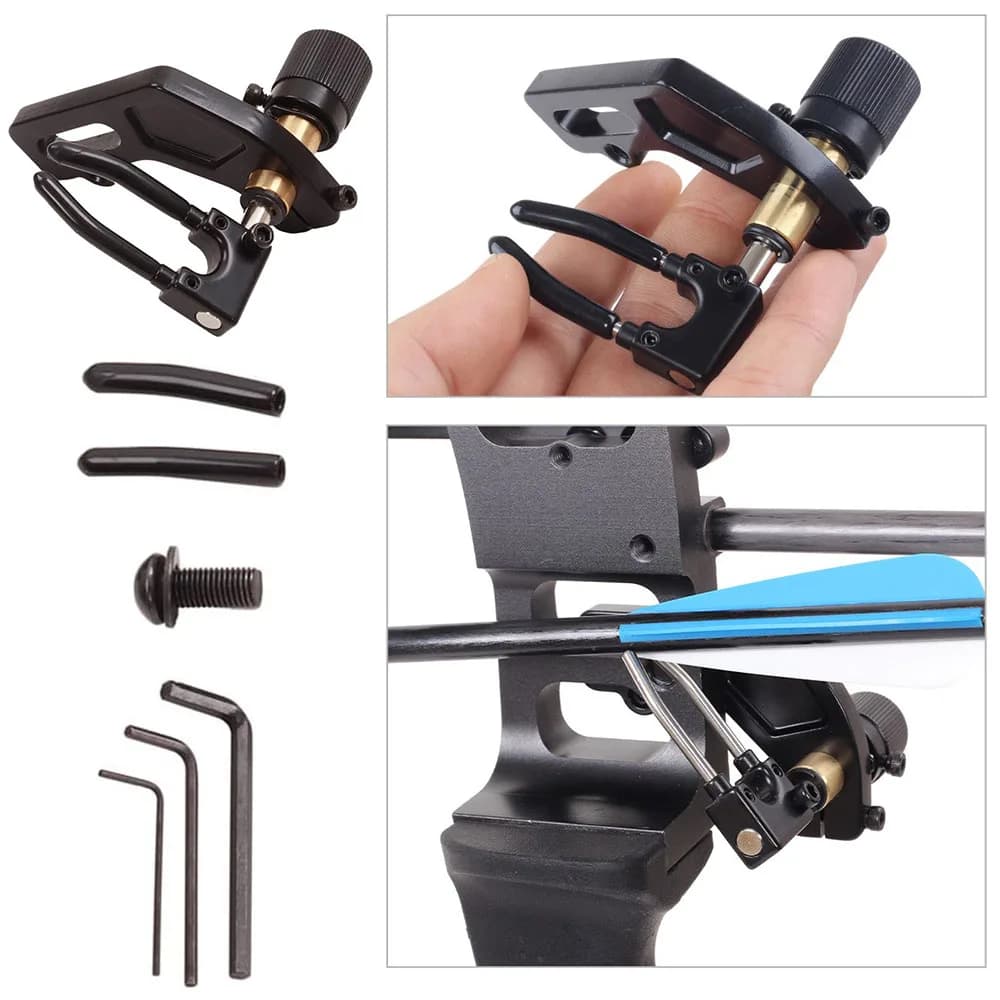 Archery Arrow Rest Recurve Bow Arrow Launcher Rest Hunting Arrow Rest for Compound Bow Screw in Right Hand Target Shooting
