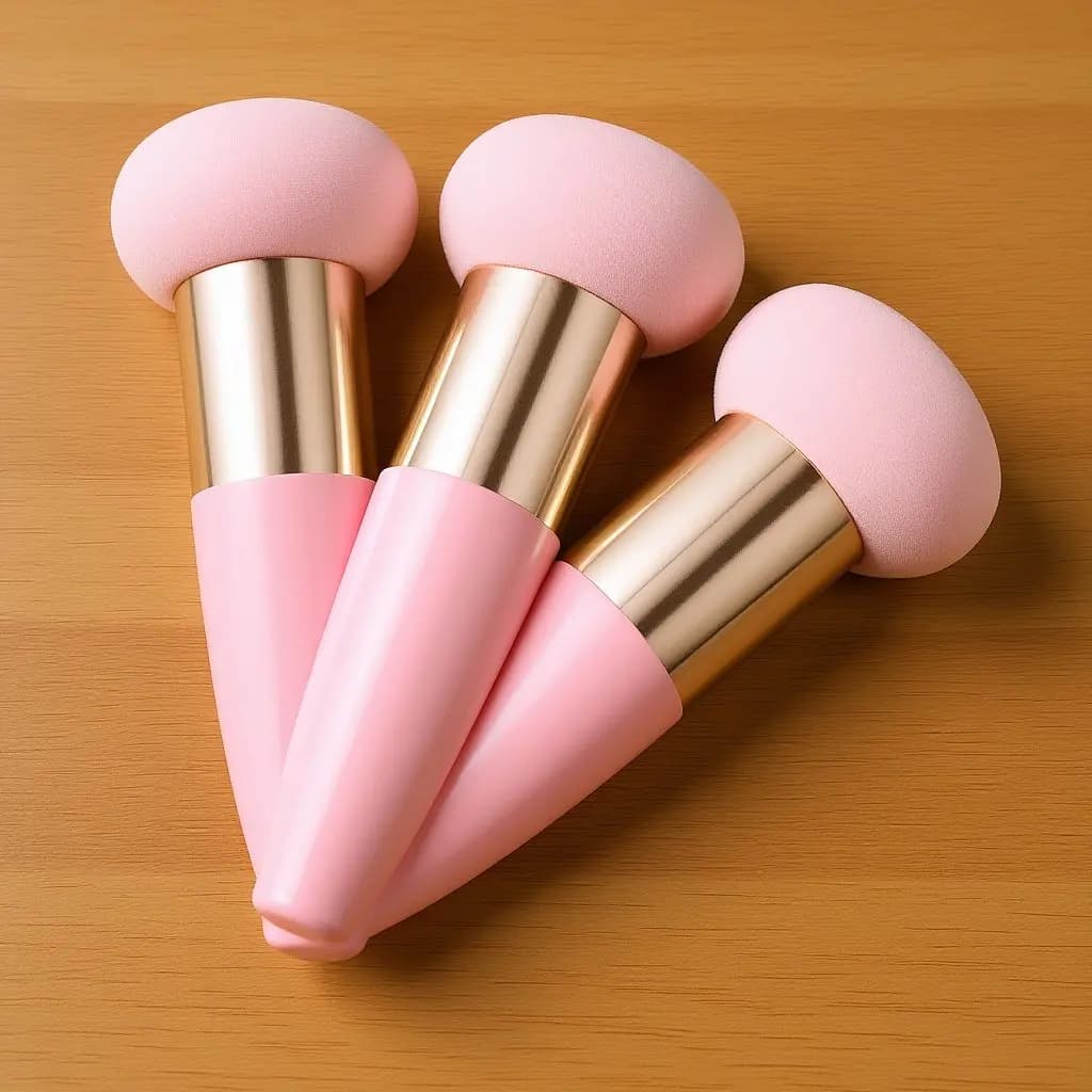 Set di 3 Spugne per Trucco a Forma di Fungo, Applicatore Morbido per Fondotinta e Cipria, Pennello per Viso