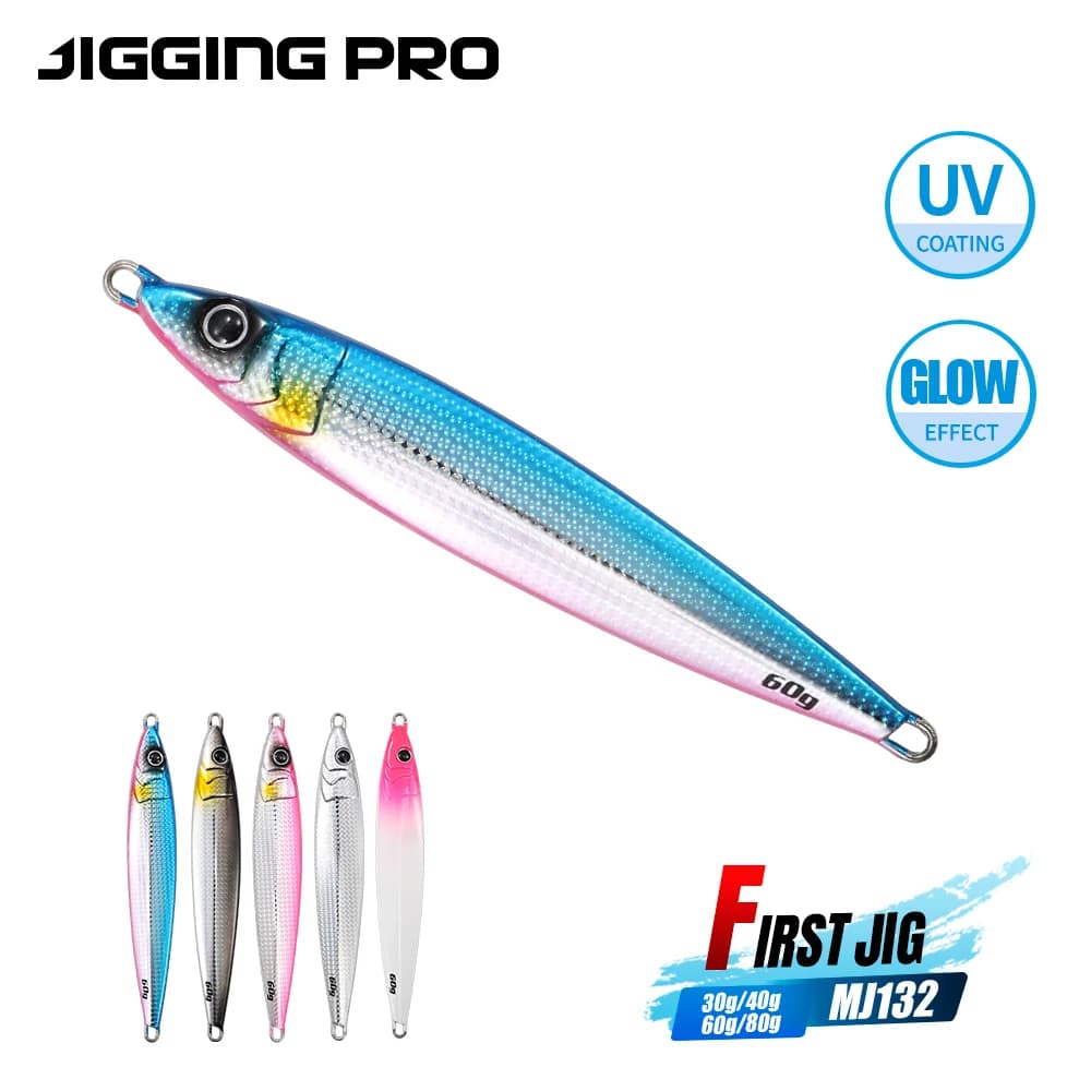 JIGGING PRO Metal Jig 30g 40g 60g 80g Long Cast Jigging Lure Fast Jerking Fishing Lures Saltwater Fishing Tackle