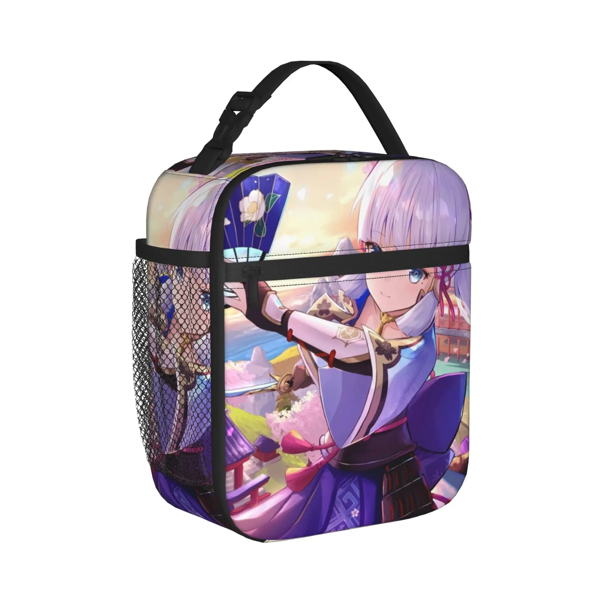 Kamisato Ayaka Genshin Impact Insulated Lunch Bag Cooler Bag Meal Container Large Tote Lunch Box Food Bag Office Picnic