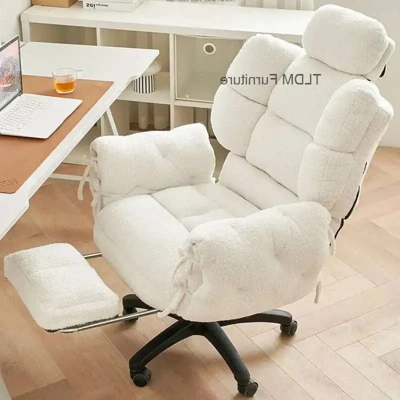 Sedie da camera da letto Sedia da ufficio per ascensore pigro nordico regolabile e schienale girevole Comode sedie da ufficio in velluto per sala giochi
