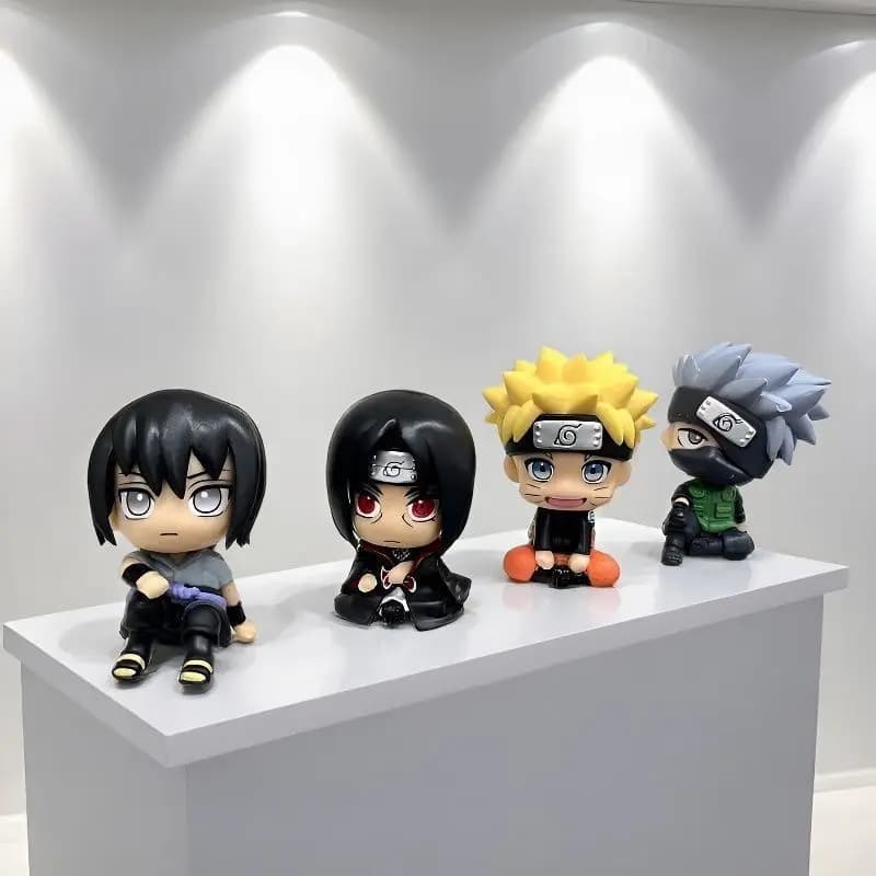 NARUTO cartoon cute figurine model kawaii 2D chibi doll car decoration office desktop display toy anime merchandise wholesale
