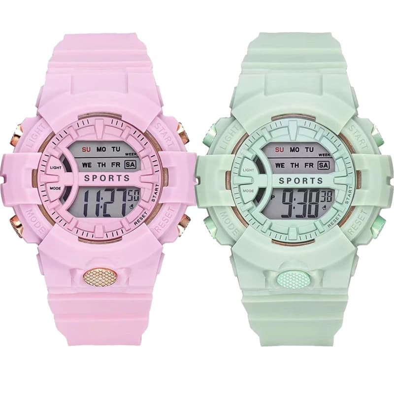 Fashionable electronic watch for women and men, sports watch for couples with night light with alarm functions and timers Watch for boys and girls