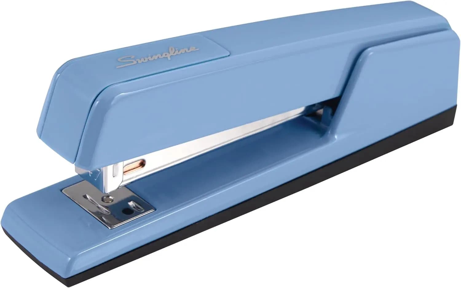 Cucitrice in metallo azzurro cielo, senza inceppamenti, capacità 30 fogli, uso desktop con garanzia a vita