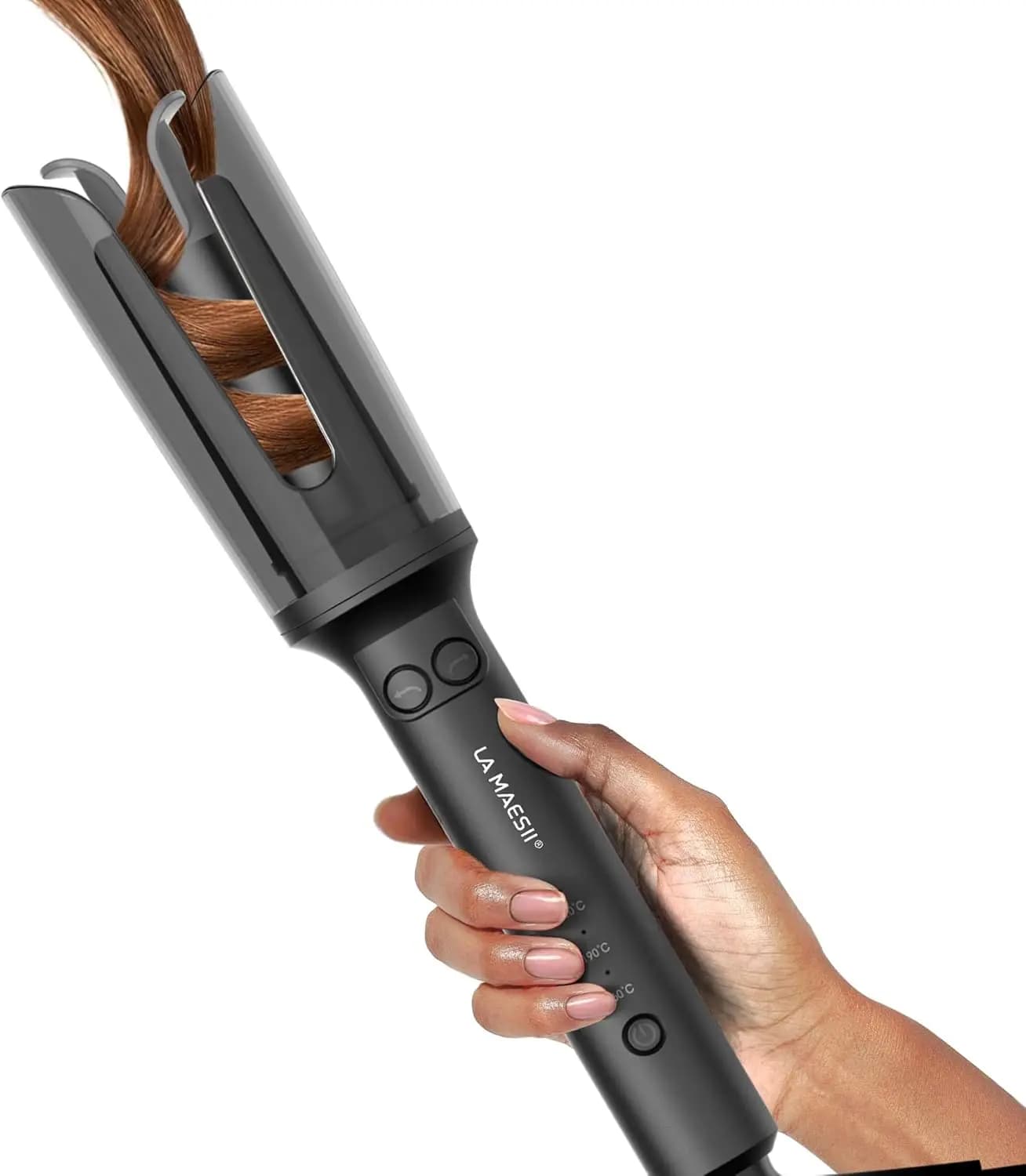 Rotating Automatic Hairpin Iron with 3 Temperatures, Quick Heating, Ceramic Coating and Double Voltage for Easy Styling