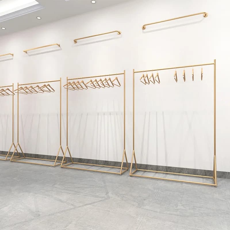 HT Clothing store hanger display hanging rod shelf floor-standing wholesale shelf women's clothing store display rack