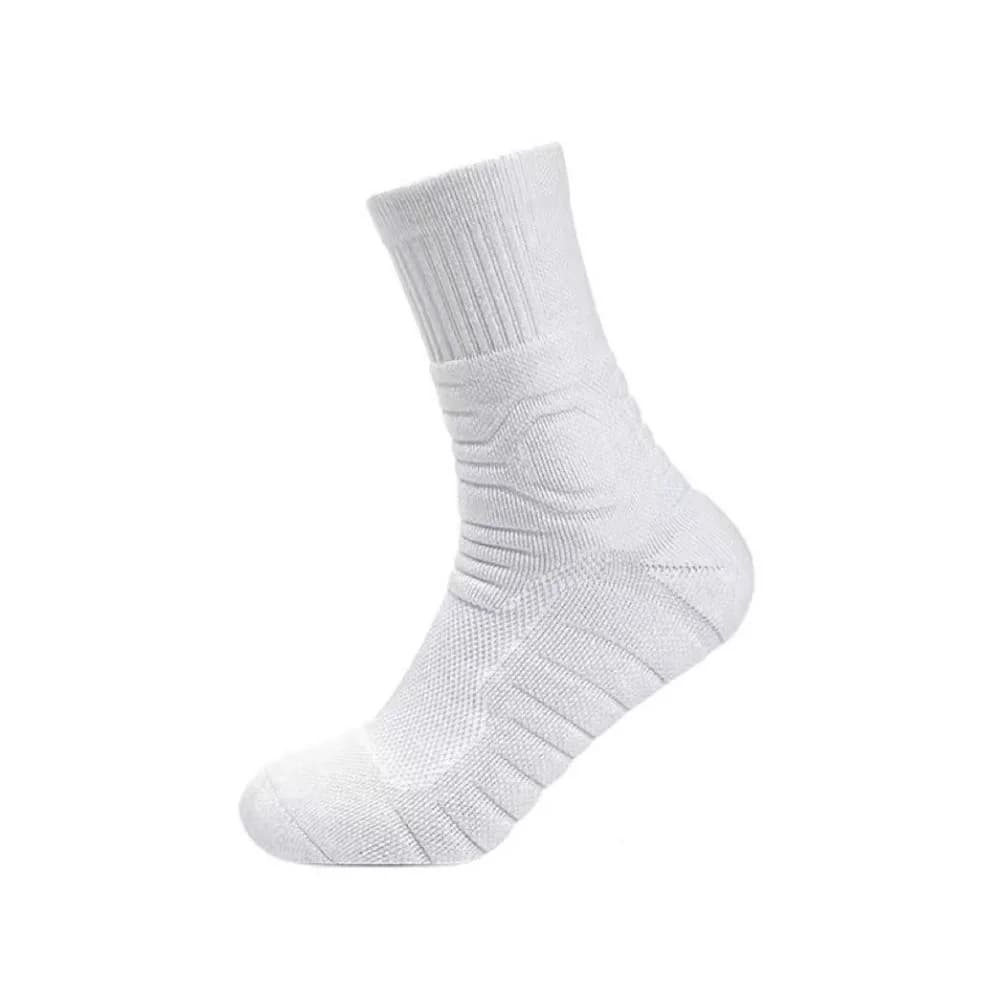 6 Paia di Calzini da Basket Bianchi e Neri con Fondo in Spugna, Calzini Sportivi Traspiranti Antiscivolo a Compressione per Allenamento
