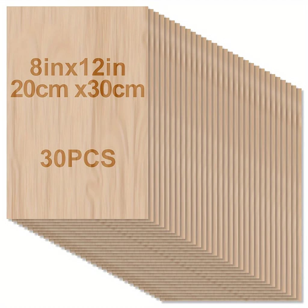 10/20/30/60 Pieces Craft Wood Board - 7.87*11.81 Inch - 2mm Thick Smooth Surface Plywood - Square Wood Board.Laser Cut