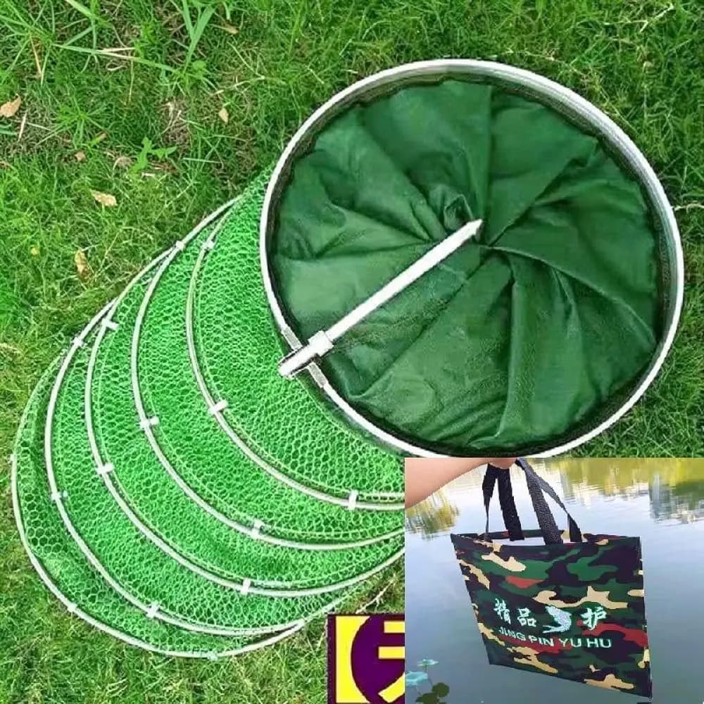 Heavy Duty Foldable Fishing Cage Thickened Nylon Mesh Guard Durable Portable Fish Storage Net For Fishing Enthusiast