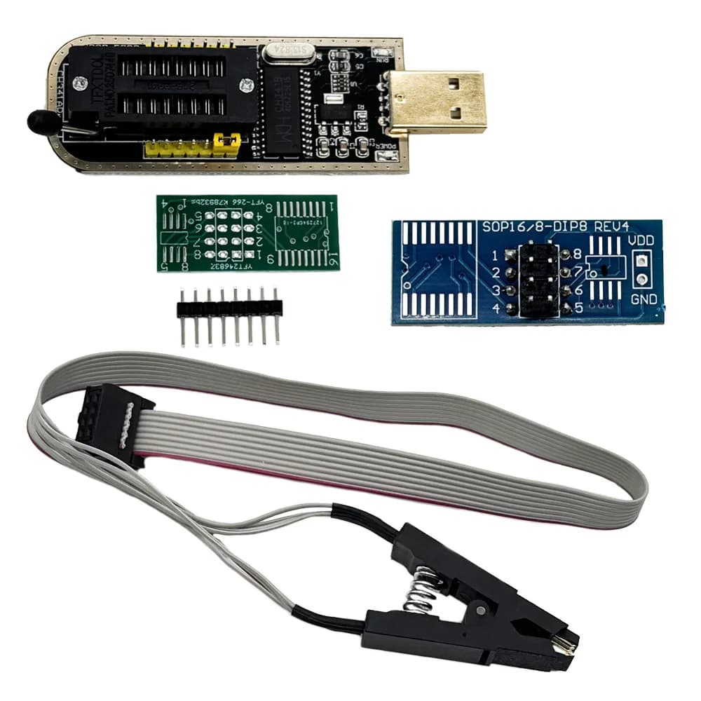 Modulo Programmatore Borad CH341A DIY KIT USB per EEPROM Flash BIOS Serie 24 25 con Clip di Test SOIC8 SOP8 per 93CXX 25CXX 24CXX