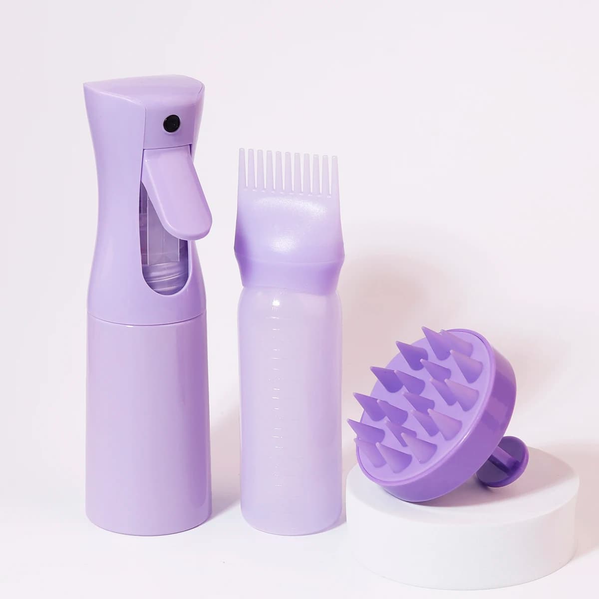 Hair salon modeling tool set - delicate continuous spray bottle, massage shampoo, hair oil bottle, special for real hair wigs
